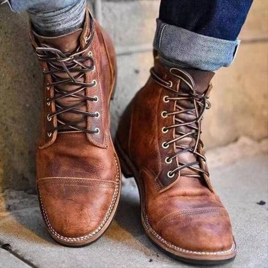 Logan - Die robusten Leder-Boots im Vintage-Stil